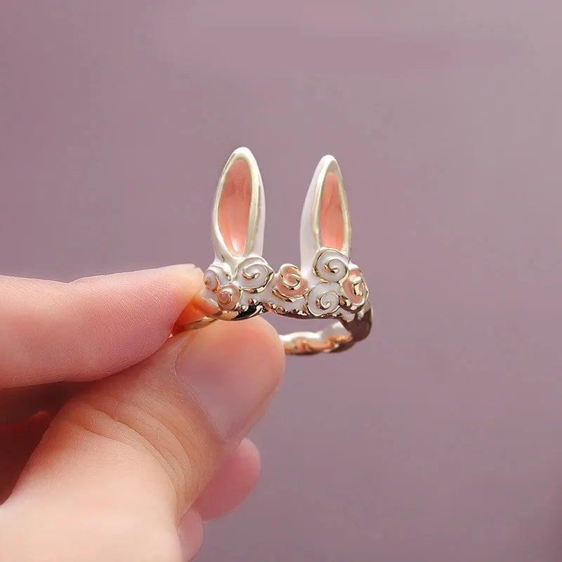 Dragon & Mouse Adjustable Open Ring for Women – Antique Silver Animal Finger Ring, Trendy Fashion Party Jewelry Giftwelry Gift