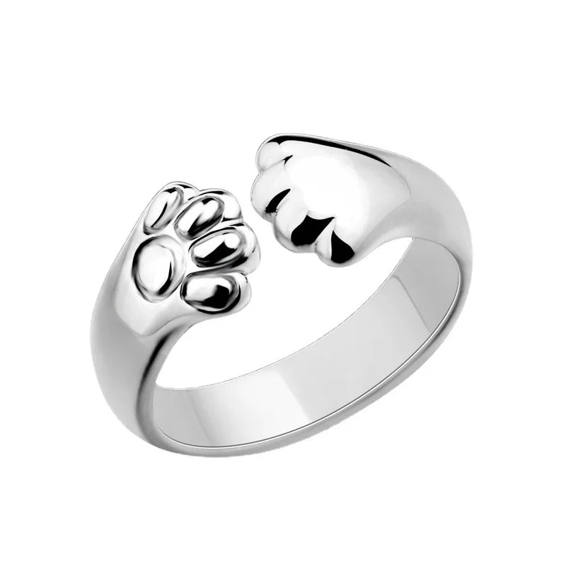 Dragon & Mouse Adjustable Open Ring for Women – Antique Silver Animal Finger Ring, Trendy Fashion Party Jewelry Giftwelry Gift